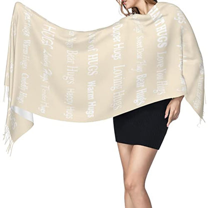 Hugs Shawl Gift For Friends And Family With Inspirational Messages Pashmina Positive Energy,Compassion,Serenity Wraps - color: Sxk00