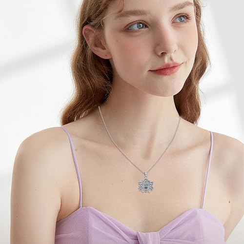 Evil Eye Necklace for Women 925 Sterling Silver, Protection Necklace with Blue Evil Eye Charm, Evil Eye/Lotus Pendant Jewelry, Birthday Christmas Gifts for Her - style: Lotus Evil Eye Necklace