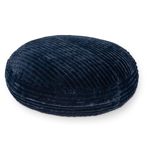 Jaxx 6 Foot Cocoon - 2-in-1 Convertible Bean Bag Bed & Large Bean Bag Chair for Adults, Premium Luxe Faux Fur - Mondo Midnight Blue