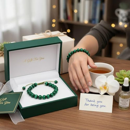 Adjustable 8mm Natural Tiger Eye Stone Bracelet For Womenhand Woven Rope Beaded Bangle Polishing Gemstone Healing Jewelry Birthday Gift - color: green Pink