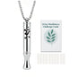 Stainless Steel Breathing Necklace with Meditation Cards, 2-in-1 Aromatherapy Necklace for Calm, Stress Support, Focus, and Urge Management for Women Men - color: Silver, style: Necklace with card
