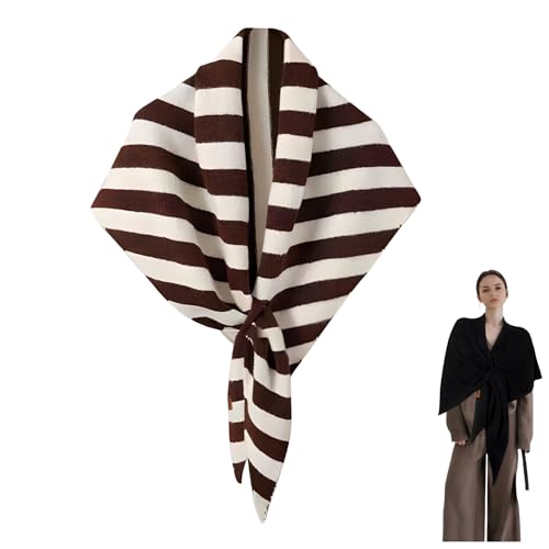 Women's Solid Color Shawl Pashmina Shawl Wraps Cashmere Feel Blanket Scarves Fashion Scarf for Women Gifts - color: Striped Khaki