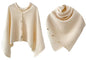 Shawl Wraps Women Fashion Knitted Shawls and Wraps Cardigan Cape Crochet Winter Shoulder Top Sweater Shawl Scarf - color: A Beige White