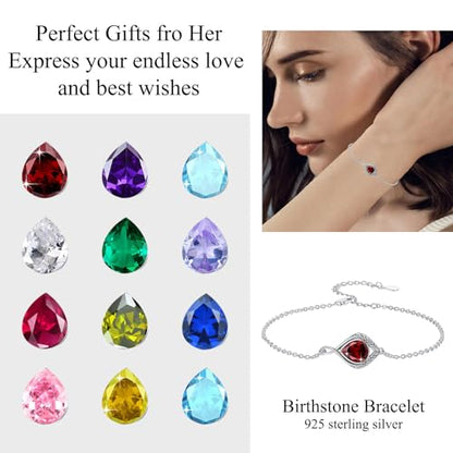 PELOVNY Celtic Knot Bracelet for Women 925 Sterling Silver Infinity Gemstone/Birthstone Bracelets Birthday Christmas Jewelry Gifts for Mom Daughter Wife - color: 01-Celtic-May Birthstone