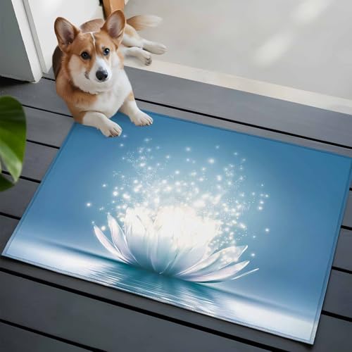 2x3ft Rectangle Rug,Meditation Lotus Flower Washable Area Rugs Non-Slip Accent Rug Asian Zen Spiritual Soft Circle Carpet for Living Room Bedroom Home Office Decor - size: 24x36in