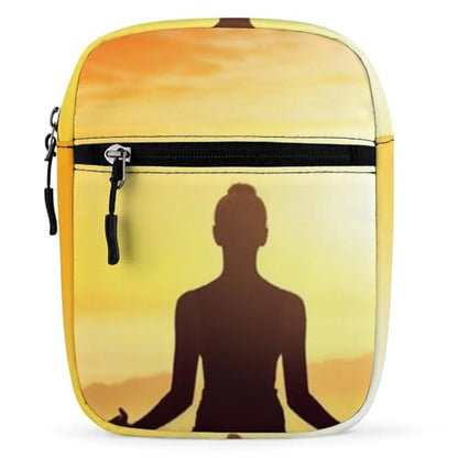 Yoga Meditation Oxford Cloth Ammo Crossbody Shoulder Bag Medic Bag Classic Small Messenger Crossbody Bag Unisex Classic Canvas Shoulder Bag for Women, Bookbag for Work