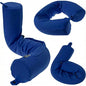 Dot&Dot Twist Memory Foam Travel Pillow for Airplanes - Travel Neck Pillow for Sleeping - Airplane Pillow for Neck Support - Adjustable, Bendable Neck Roll Pillow (Sapphire, One Size)
