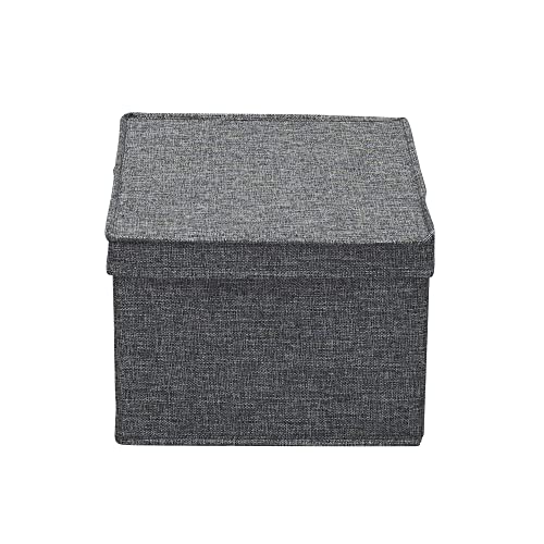 Household Essentials Large Fabric Storage Bins with Lids, Graphite, Set of 2 - color: Graphite