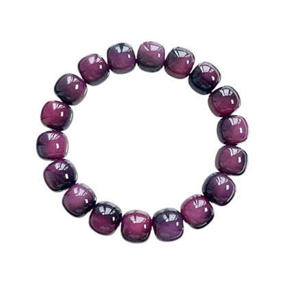 MUDI Bracelet For Women, Bodhi Seed Beads Bracelets Fidget Healing Energy Protection Stretch to My Man Jewelry Gift - color: Round Purple Like Grape
