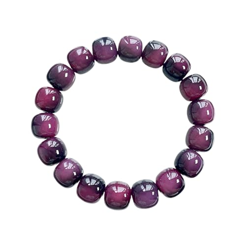 MUDI Bracelet For Women, Bodhi Seed Beads Bracelets Fidget Healing Energy Protection Stretch to My Man Jewelry Gift - color: Round Purple Like Grape