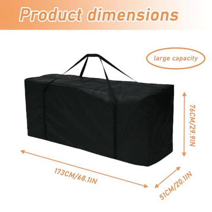 TourKing Outdoor Cushion Storage Bag 68 Inch,Extra Large Waterproof Patio Pillow Cover,Heavy-Duty Zipper & Padded Handles,for Patio Furniture Cushions Protection,Multi-Season Christmas Tree Storage