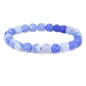 Keleny Gem Semi Precious Gemstones 8mm Natural Quartzite Stone Round Beads Rock Crystal Jasper Stretch Bracelet 7 Inch Unisex - color: 8mm Blue Weathered Agate