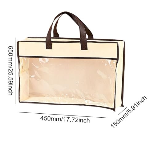 Handbag Dust Bag Purse Protector Beige Multifunctional Storage Organizer for Towels Bed Sheets Pillow Gloves Pillowcase- 65x45x15cm
