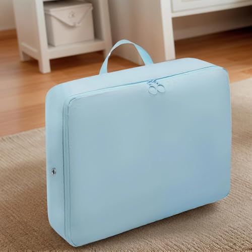 Multiple Sizes Storage Bags Large Capacity Down Jacket Durable Zippered Clothes Organizer Seasonal Storage and Protection, Large - color: Blue, size: Large