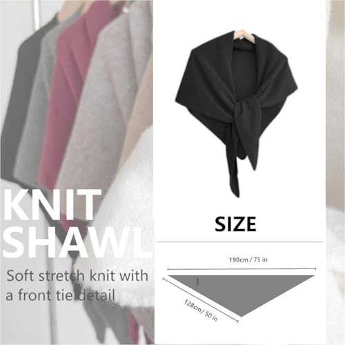 Pashmina Blend Shawl Wraps Women Knitted Shawls Wraps Cardigan Cape Cashmere Shoulder Top Sweater Shawl travel scarf - color: Black