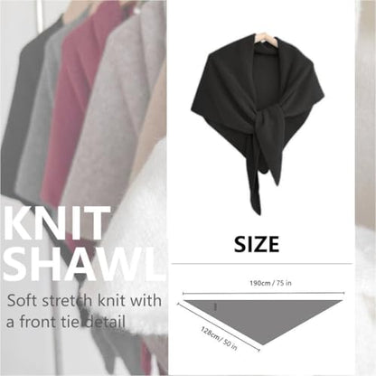 Pashmina Blend Shawl Wraps Women Knitted Shawls Wraps Cardigan Cape Cashmere Shoulder Top Sweater Shawl travel scarf - color: Black