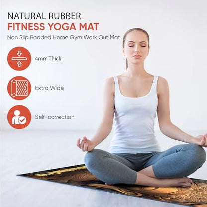 Custom Yoga Mat | Ships Next Day | Customize | Workout Mat for Men and Women | Non Slip Rubber Exercise Mat | 4mm Thick Gym Mat for Meditation, Pilates, Yoga, Gym - color: Buddhist/Mandala