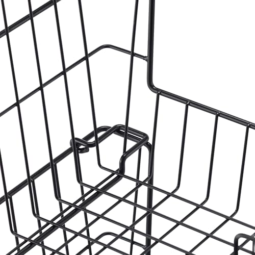 TRINITY 2-Pack Stackable Metal Wire Storage Baskets With Handles, Black, 14 Inches - color: Black, size: 14 Inches