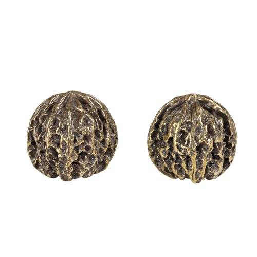 Antique Bronze Walnuts Statue with Gold Accents - Zen Meditation Decor for Living Room, Spa Or Yoga Studio Centerpiece