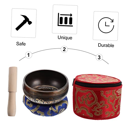 Tibetan Singing Bowl Set for Meditation Handcrafted Sound Bowl with Mallet Cushion and Storage Box Yoga Mindfulness and Relaxation