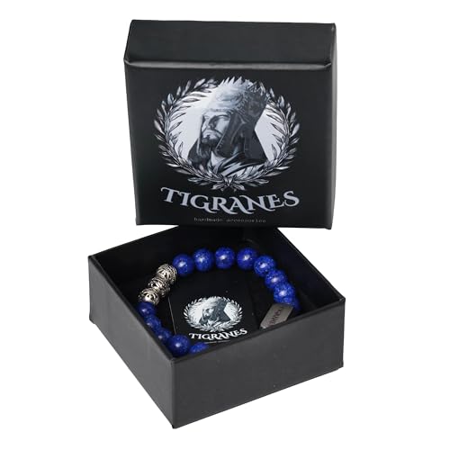 Tigranes Premium Natural Stone Bracelet Collection – Handmade Gemstone Jewelry in Luxury Branded Gift Box - style: Lapis Lazuli