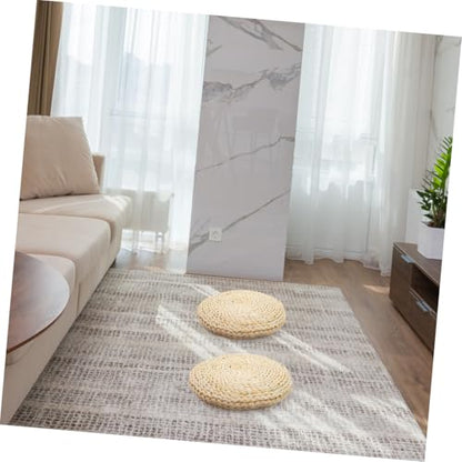 Thickened Meditation Mat Yoga Meditation Cushion Woven Tatami Floor Mat Corn Husk Seat Pillow Decorative Round Pad