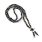 108 Mala Prayer Beads Bracelet 6mm Genuine Gemstone Healing Crystal Stone Beaded Bracelet Buddhist Tibetan Handmade Knotted Elastic Necklace for Yoga Meditation Unisex Women Men