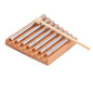 7 Tone Hand Chime with Wooden Mallet - Wood Meditation Chime Bell for Yoga, Sound Healing, Mindfulness & Classroom Management Hand Percussion Instrument for Teachers, Relaxation