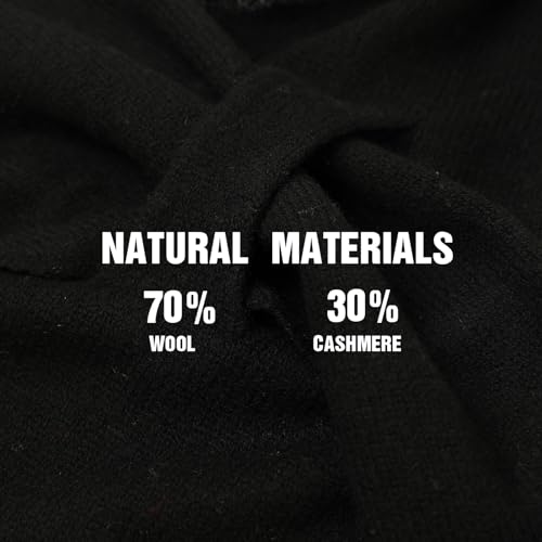 Cashmere Blend Shawl Wraps for Women,Cashmere Poncho Pashmina for Women Travel Scarf for All-Season with Gift Box - color: Black