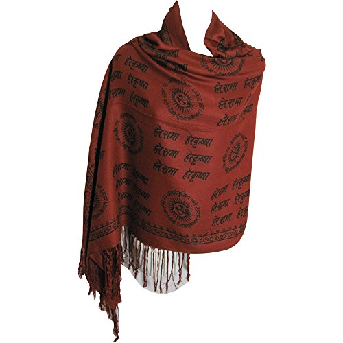Yoga Om Hare Rama Hare Krishna Meditation Prayer Shawl Scarf Stole (Maroon)
