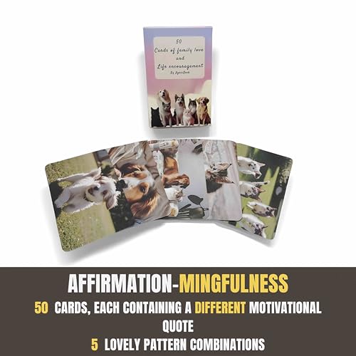 Mindfulness Cards, 50 Positive Affirmations and Encouragement Cards for Self-Love Journey, Motivational Deck Inspirational Quotes to Enhance Daily Self-Care and Mental Positivity - color: Affirmation-Mingfulness