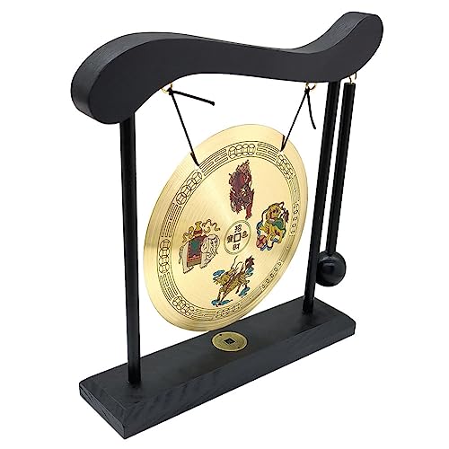 Hooshing Brass Gong Feng Shui Desktop Zen Art Home Decor Housewarming Congratulatory Lucky Blessing Gift - style: Four Divine Beasts