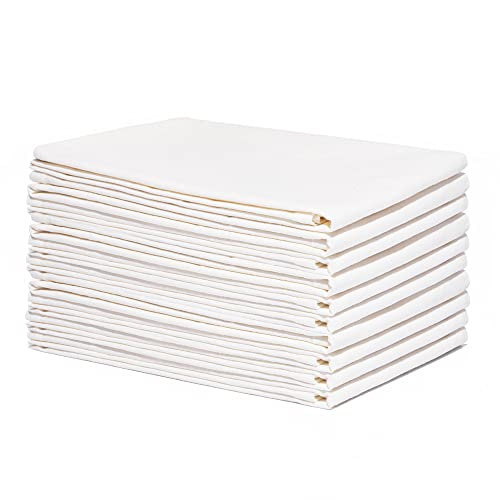 Organic Cotton Flour Sack Kitchen Towels - 10 Pack, Off-White Organic Cotton Tea Towels - Extra Large Flour Sack Cotton Dish Towels- Lint-Free Unbleached Kitchen Towels - 27"x27" (Off-White - 10 Pack) - color: Natural Cotton