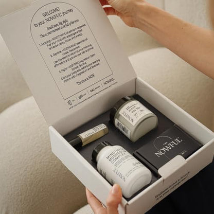 Wellness in Action Kit – Daily Ritual Set with Affirmation Cards, Oil, Sleep Balm, and Mushroom Capsules – Mindfulness Tools for Calm, Clarity, and Nervous System Reset