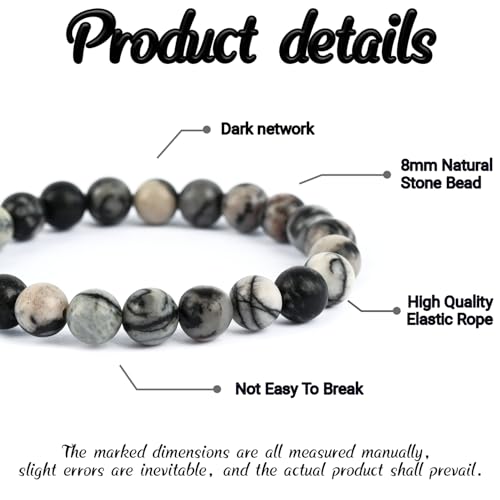 Natural Energy Healing Stone Charm Bracelet 8mm Natural Energy Healing Lava Rock Bracelet - Unisex - color: ZLY-Dark network