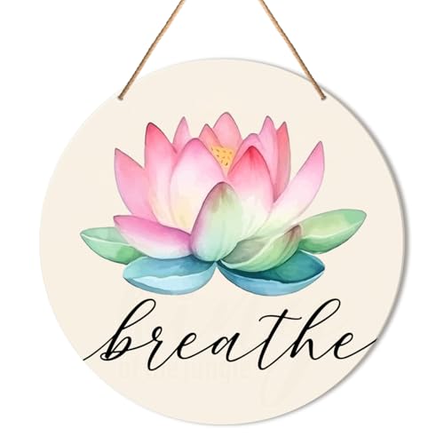 Muktoujaumai Meditation & Yoga Room Wall Decor - Zen Den Hanging Signs with Lotus Flower Decorations for Spiritual Home & Yoga Lovers Gift - color: Y6