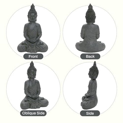 LuxenHome Large Buddha Statue Outdoor and Indoor, 22" Fiber Stone Meditating Buddhas Garden Statues Outdoor, Zen Buddha Garden Sculptures & Statues, Outdoor Statues for Patio, Backyard Deck