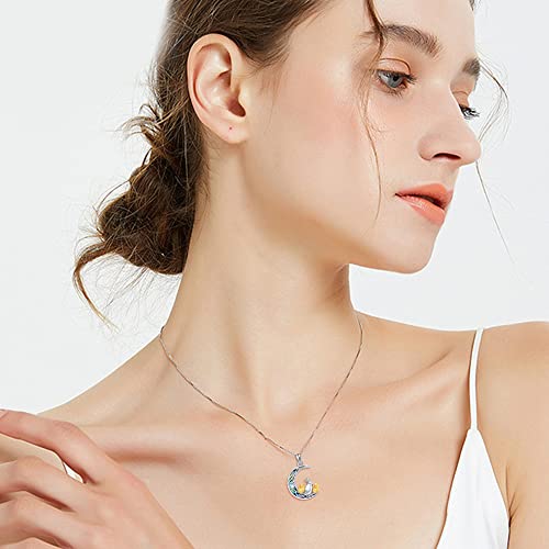 Sterling Silver Cute Animal Pendant Necklace Fox/Snake/Unicorn/Owl on Moon/Rabbit/Horse Necklace Jewelry for Women Mom Sister - style: 2 Bunny