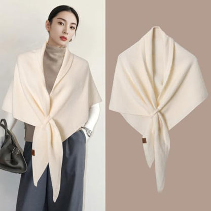 Women Pashmina Shawl Wraps Knitted Shawls and Wraps Cardigan Cape Wool Cashmere Shoulder Top Sweater Shawl Scarf - color: Beige