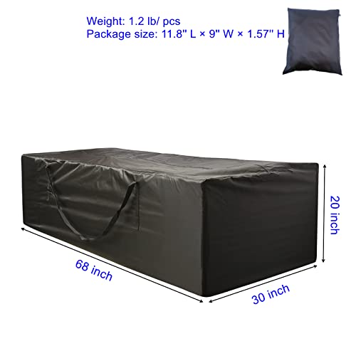 2 Pack Outdoor Patio Cushion Storage Bag 68"x30"x20", UV-Resistant Waterproof Outdoor Cushion Storage Bag for Patio, Lawn & Indoor Use