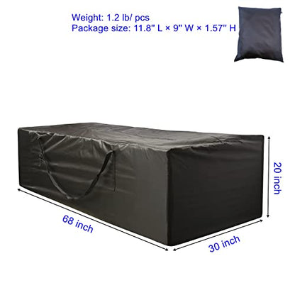 2 Pack Outdoor Patio Cushion Storage Bag 68"x30"x20", UV-Resistant Waterproof Outdoor Cushion Storage Bag for Patio, Lawn & Indoor Use