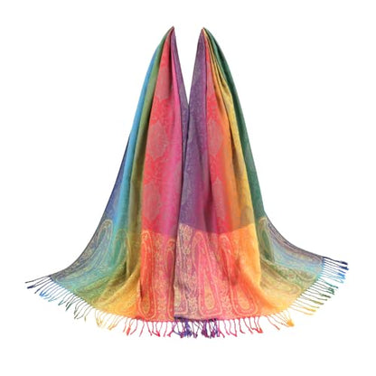 Rave Pashmina Scarf, Fashion Colorful Shawls and Wraps Soft Festival Scarves - color: A-camel