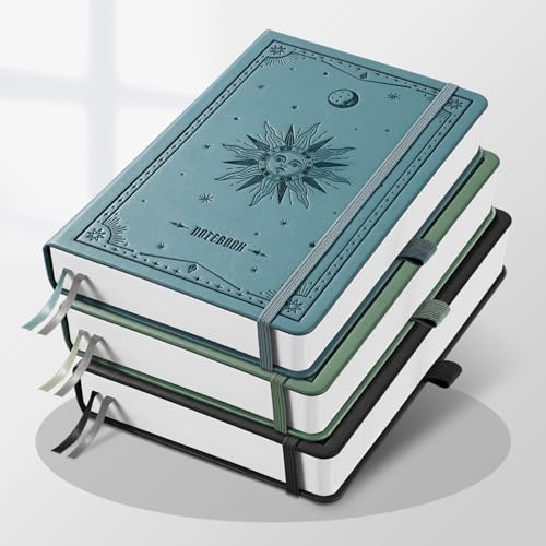 EMSHOI 2 Packs A5 Blank Notebook Journal - 320 Pages, 100gsm Thick Paper, Hardcover Leather, Art Sketchbook for Drawing, Unlined