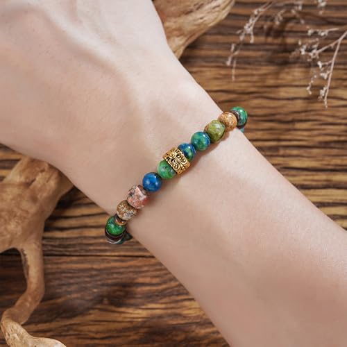Boho Bead Bracelet for Women, Handmade Natural Stone Gold Silver Beaded Colorful Bracelets Trendy Jewelry Gifts for Lover, Mom, Friends - color: Gold