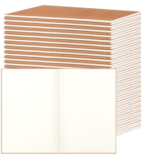 48 Pack A5 Blank Kraft Notebooks Bulk, Journaling Notebooks, Soft Cover Composition Notebook, 8.3x5.5 Inches 60 Pages Travel Journal Notebooks Set for Work, School, Writing - style: Brown-48-Blank