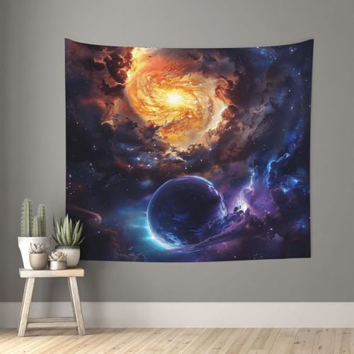 acvKGHW Beautiful Galaxy Printed Indoor Decorative Wall Tapestry 60x51in - Soft Polyester Decorative Blanket for Home & Dorm Decor - color: Beautiful Galaxy