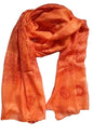 KVR Hindu Pooja Religious Cotton Indian prayer scarf with OM Krishna Ganesha Shiva Nataraja yoga spiritual auspicious prints - color: Orange-krishna-1