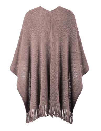 Ferand Shawl Wraps for Women, Cozy Lightweight Poncho Cape with Pockets, Warm for Fall Winter Travel - color: Light Pink