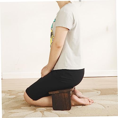 Abaodam Wood Meditation Stool for Zen Practice Non-Skid Kneeling Chair Cushion Portable Folding Buddhist Seat for Home and Tea Ceremony