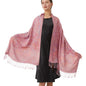 Paisley Pashmina Rave Shawl Scarf-Women's Reversible Ethnic Jacquard Pashmina Wraps for Travel - color: A#. Rose Pink